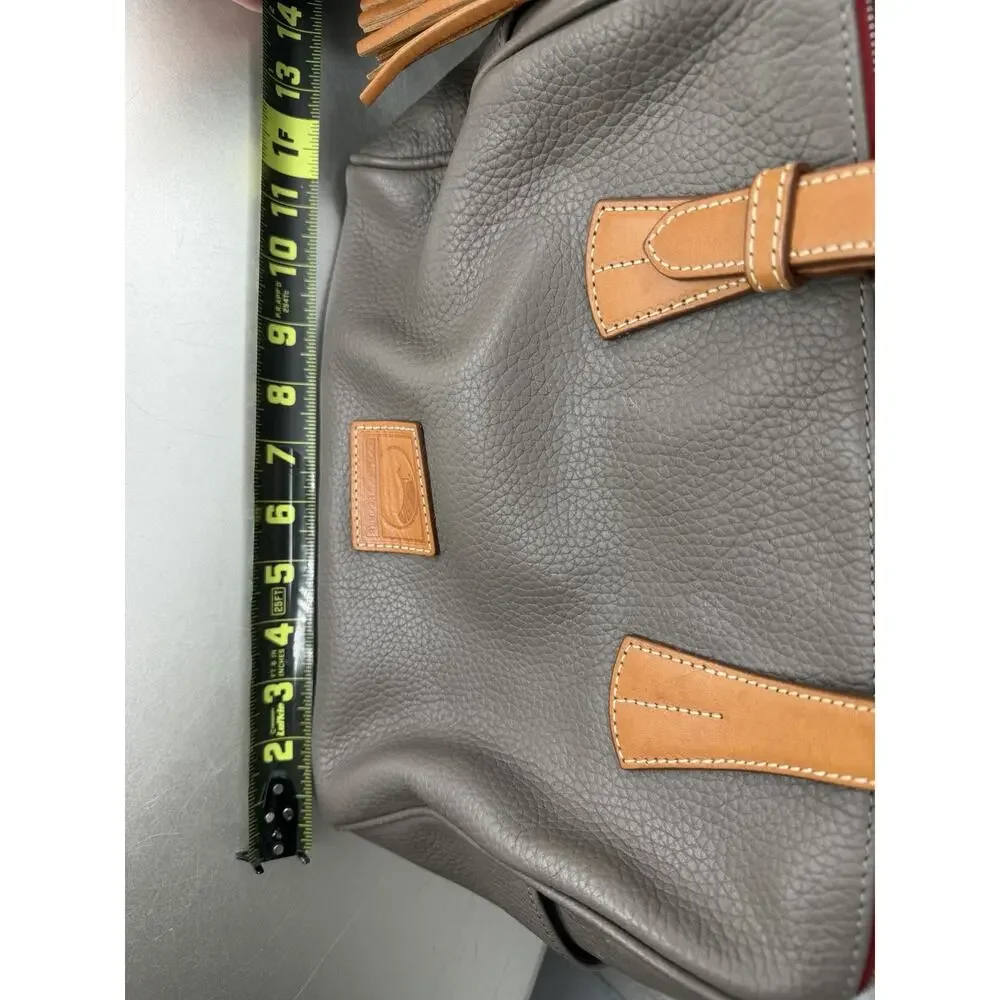 Dooney & Bourke Taupe Tan Top Handle Kendra Satchel Handle Tassel Accent